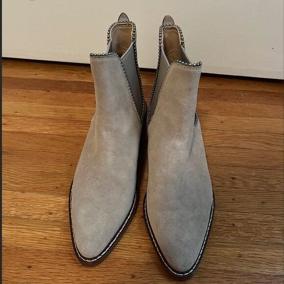 Light Tan Suede Coach Booties, Size 7.5 - Picture 3 of 7